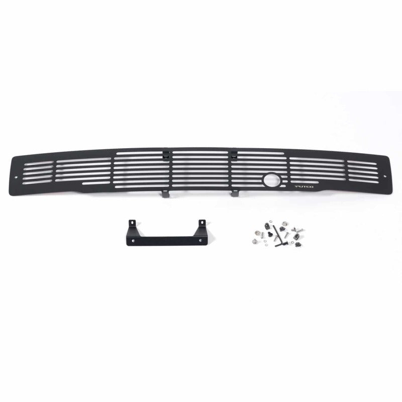 Putco 15-17 Ford F-150 - Stainless Steel Black Bar Design w/ Heater Plug Bumper Grille Inserts Grilles Putco