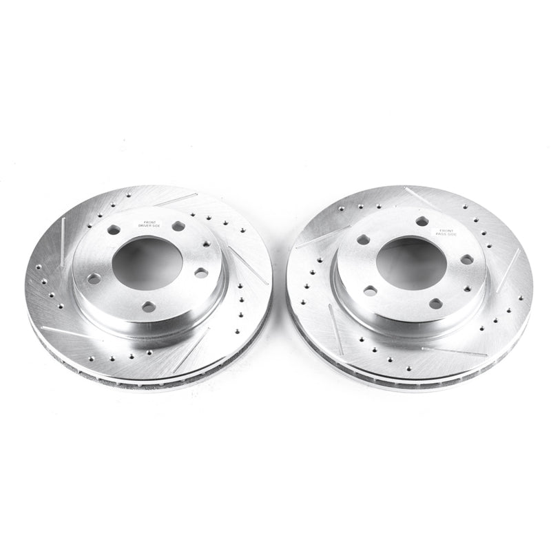 Power Stop 93-97 Ford Probe Front Evolution Drilled & Slotted Rotors - Pair Brake Rotors - Slot & Drilled PowerStop