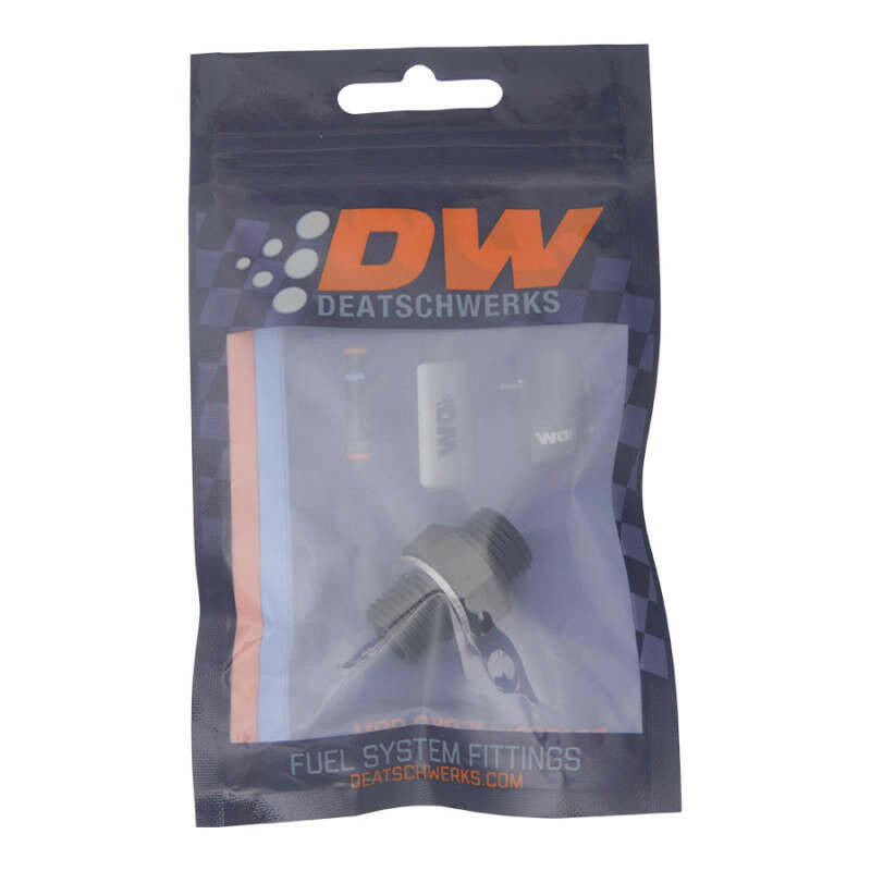 DeatschWerks 6AN ORB Male to M14 X 1.5 Metric Male (Incl O-Ring and Washer) - Anodized Matte Black Fittings DeatschWerks