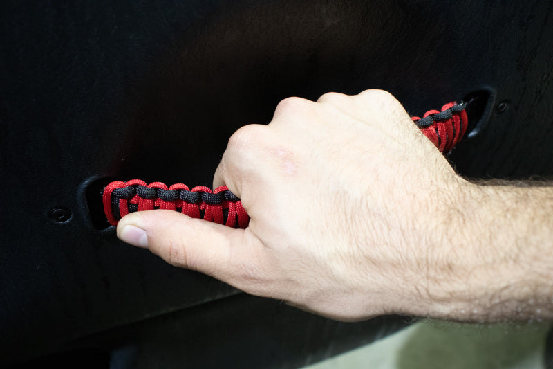 Fishbone Offroad 97-06 Jeep Wrangler Paracord Door Handles - Black/Red Dash & Interior Trim Fishbone Offroad