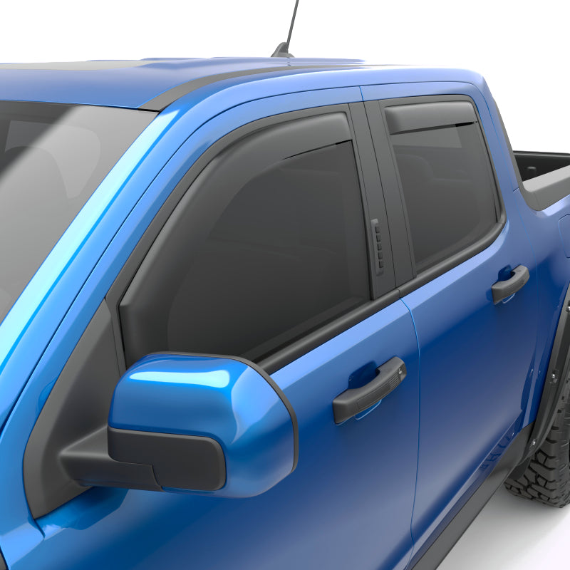 EGR 2022+ Ford Maverick In Channel Window Visors Front/Rear Set - Matte Black Crew Cab Wind Deflectors EGR