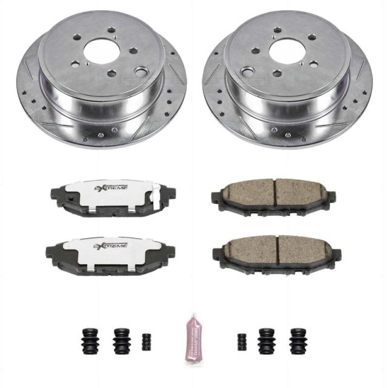 Power Stop 13-16 Subaru BRZ Rear Z26 Street Warrior Brake Kit Brake Kits - Performance D&S PowerStop