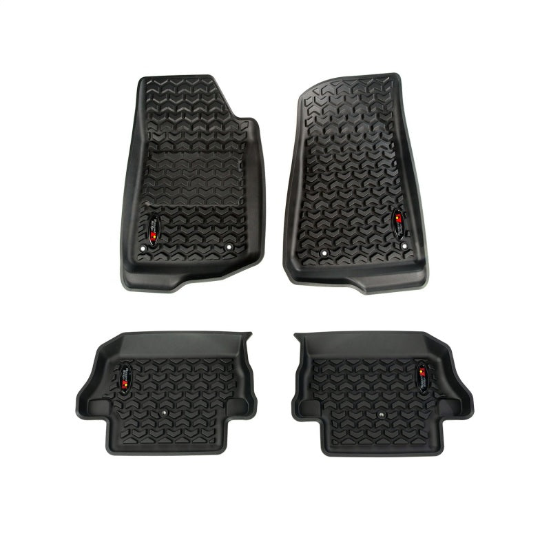 Rugged Ridge Floor Liner Kit Black F/R 18-20 Jeep Wrangler JL 2Dr Floor Mats - Rubber Rugged Ridge