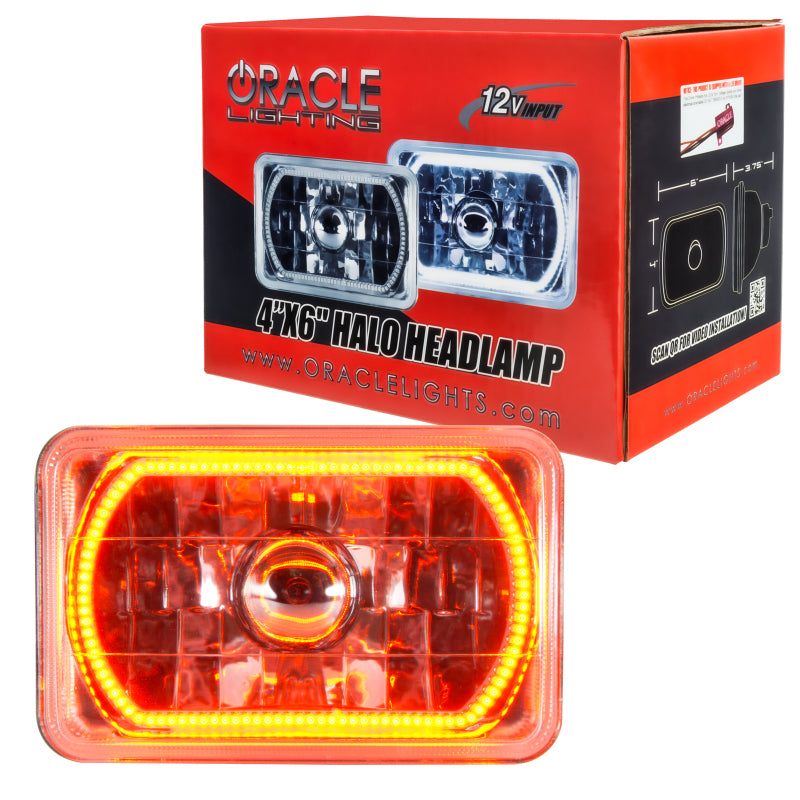 Oracle Pre-Installed Lights 4x6 IN. Sealed Beam - Amber Halo Headlights ORACLE Lighting