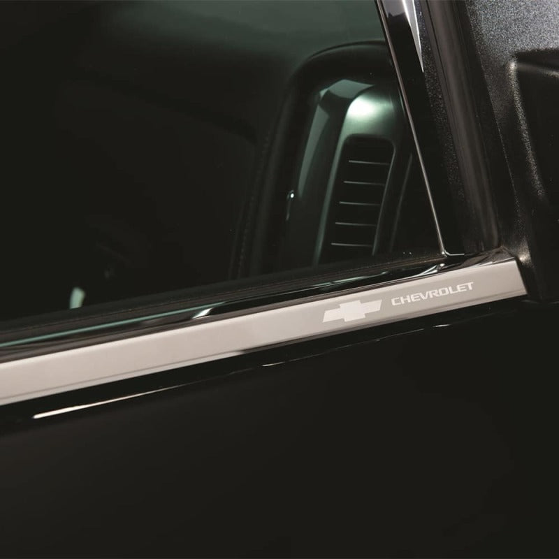 Putco 07-13 Chevy Silverado Ext Cab - Stainless Steel - Window Trim Wind Deflectors Putco