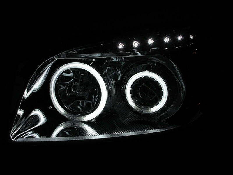 ANZO 2006-2008 Toyota Rav4 Projector Headlights w/ Halo Black Headlights ANZO