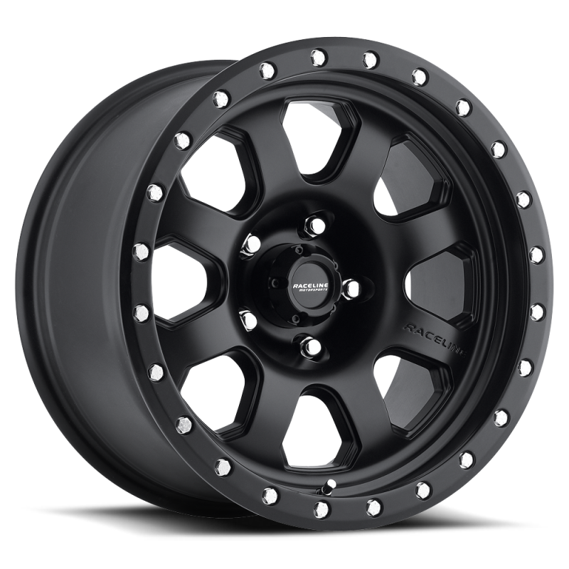 Raceline 928B Monster 17x9in / 5x139.7 BP / -12mm Offset / 107.95mm Bore - Satin Black Wheel Wheels - Cast Raceline