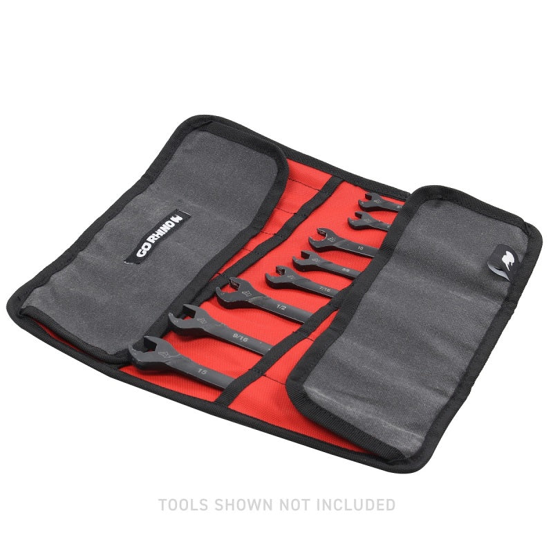 Go Rhino XVenture Gear Tool Wrench Roll - Small (3.5x3.5in. Closed) 12oz Waxed Canvas - Black Cargo Boxes & Bags Go Rhino