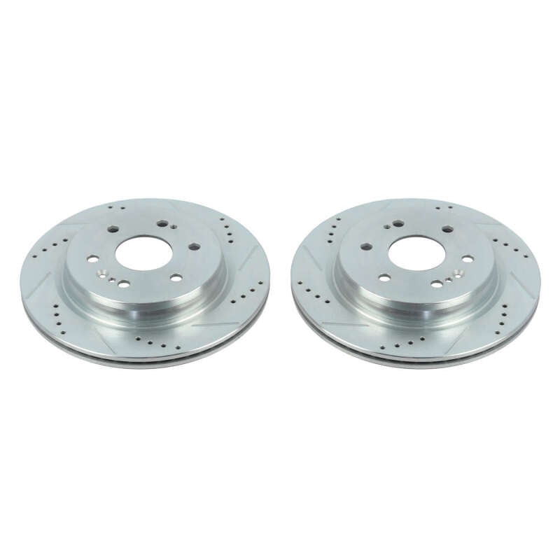 Power Stop 19-20 Chevrolet Silverado 1500 Rear Evolution Drilled & Slotted Rotors - Pair Brake Rotors - Slot & Drilled PowerStop