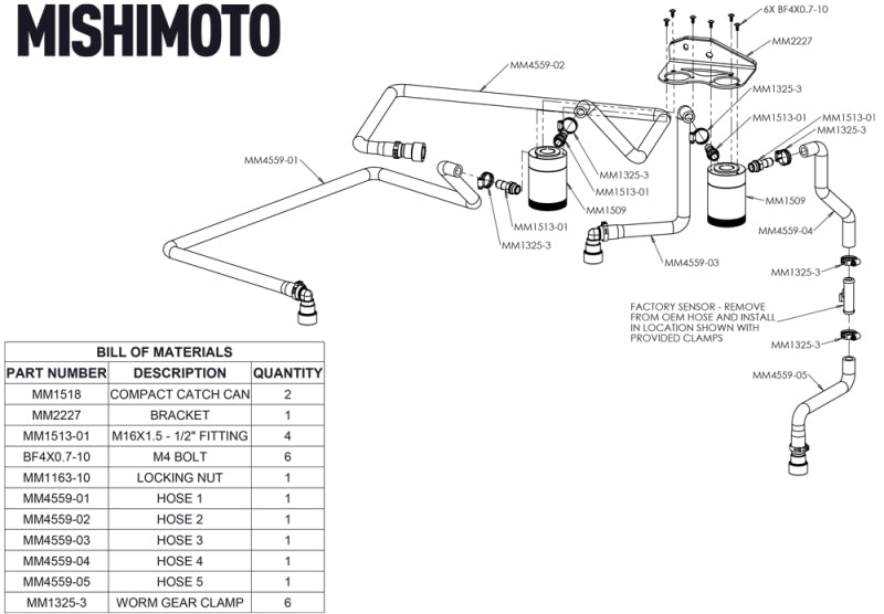 Mishimoto 18+ Ford F-150 2.7L EcoBoost Baffled Oil Catch Can Kit - Clear Oil Catch Cans Mishimoto