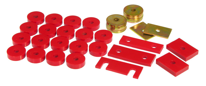 Prothane 55-57 Chevy Full Conv Only Body Mount - Red Bushing Kits Prothane