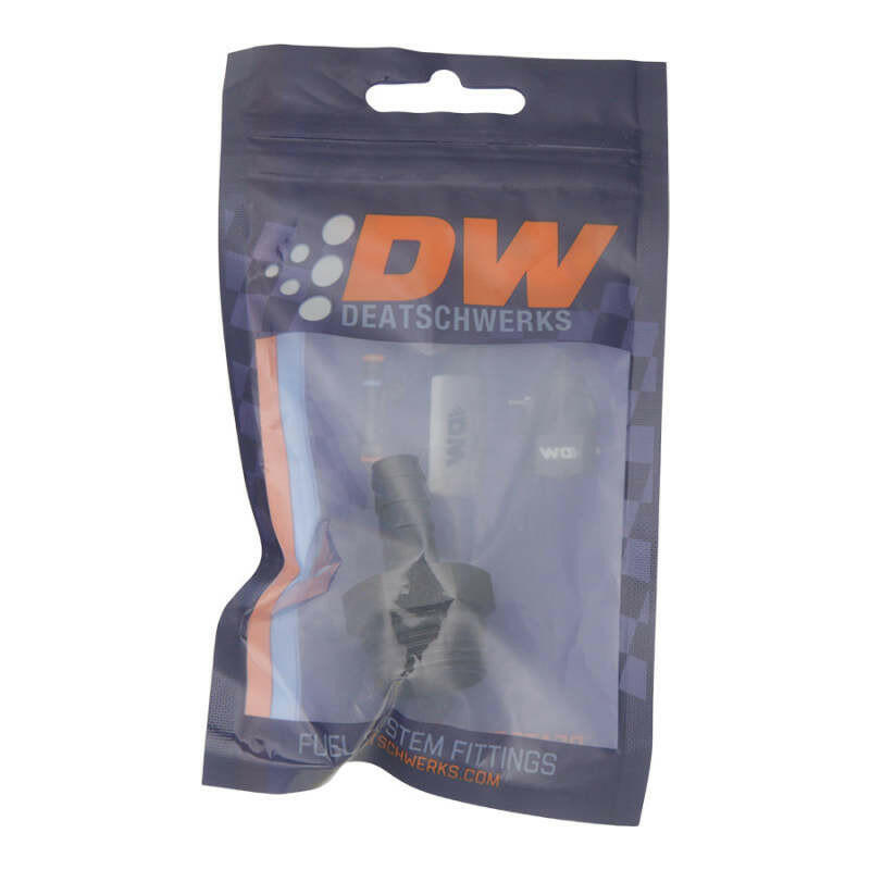 DeatschWerks 10AN ORB Male to 3/8in Male Triple Barb Fitting (Incl O-Ring) - Anodized Matte Black Fittings DeatschWerks