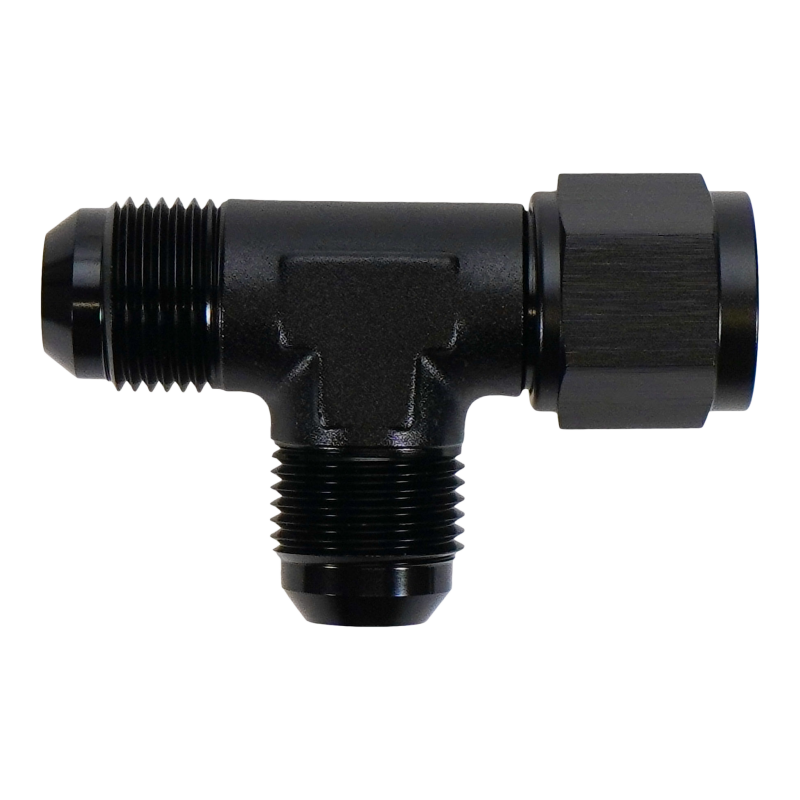 DeatschWerks 10AN Male Flare to Female Flare Swivel Tee on Straight Fittings DeatschWerks