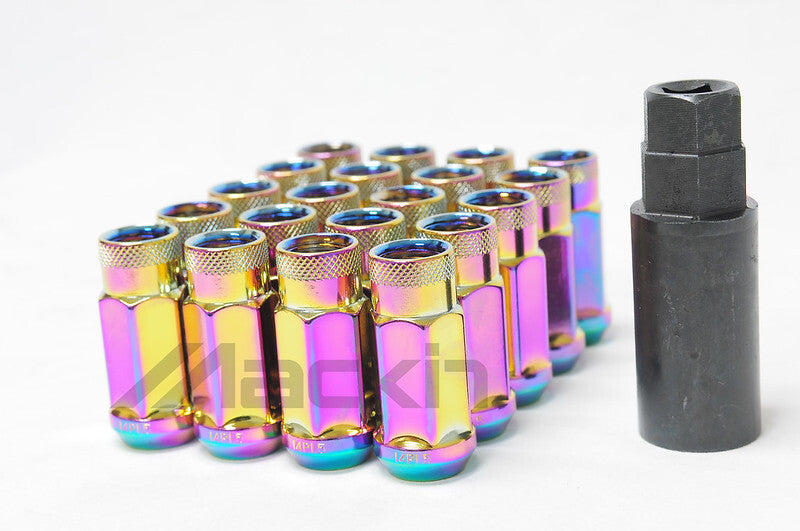 Wheel Mate Monster Open End Lug Nut Set of 20 - C. Neon 1/2in Lug Nuts Wheel Mate