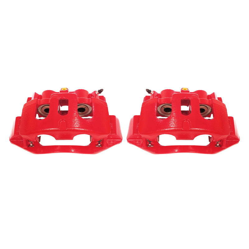 Power Stop 11-19 Chevrolet Silverado 2500 HD Rear Red Calipers w/Brackets - Pair Brake Calipers - Perf PowerStop