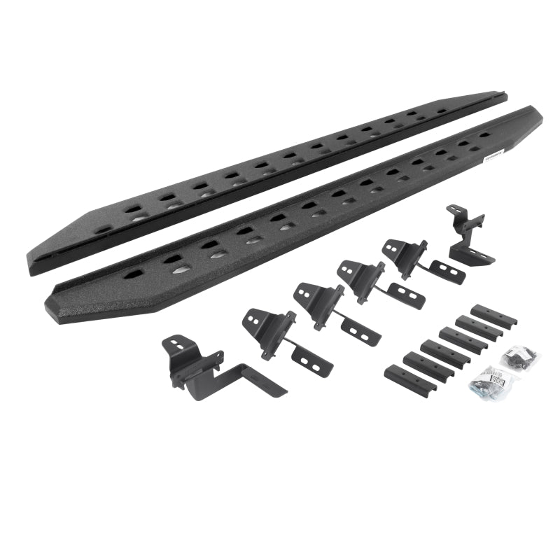 Go Rhino 07-18 Jeep Wrangler JK 4DR RB20 Slim Running Boards Kit (Incl. Brackets) - Bedliner Coating Running Boards Go Rhino