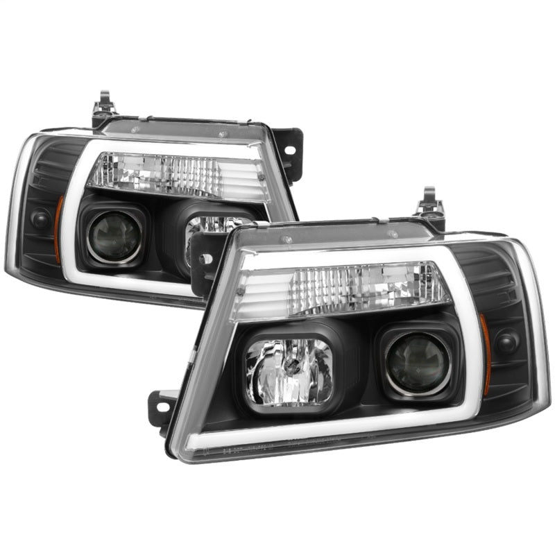 Spyder 04-08 Ford F-150 Projector Headlights - Light Bar DRL - Black PRO-YD-FF15004V2-LB-BK Headlights SPYDER