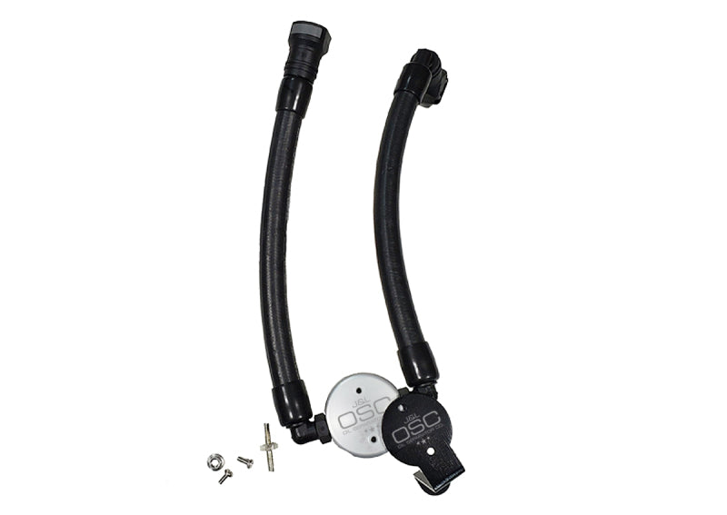 J&L 07-14 Ford Mustang GT500 Oil Separator 3.0 Passenger Side (Remote Mount) - Clear Anodized Oil Separators J&L