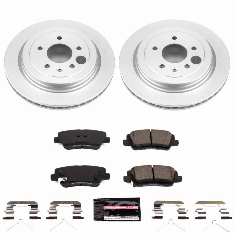 Power Stop 16-18 Cadillac ATS Rear Z23 Coated Brake Kit Brake Kits - Performance D&S PowerStop