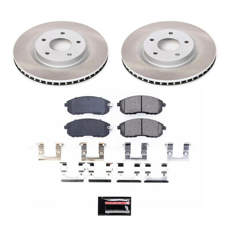 Power Stop 07-12 Nissan Sentra Front Semi-Coated Rotor Kit Brake Kits - Performance Blank PowerStop