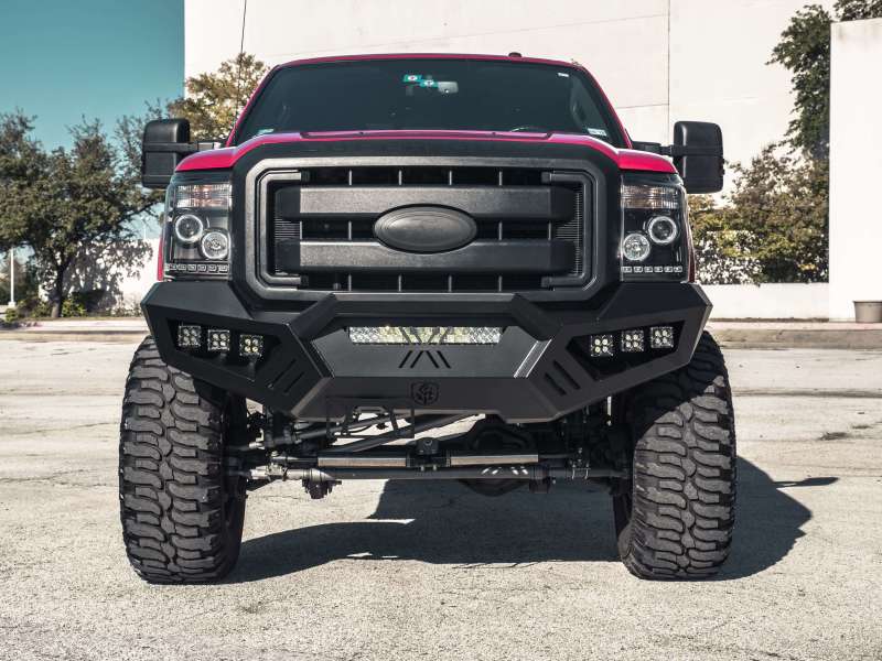 Road Armor 11-16 Ford F-250 SPARTAN Front Bumper Bolt-On Pre-Runner Guard - Tex Blk Bumpers - Steel Road Armor