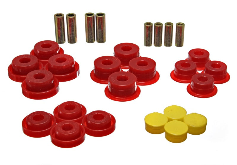Energy Suspension 97-06 Jeep Wrangler TJ Red Rear Control Arm Bushings (Must reuse OEM Outer Shells) Bushing Kits Energy Suspension