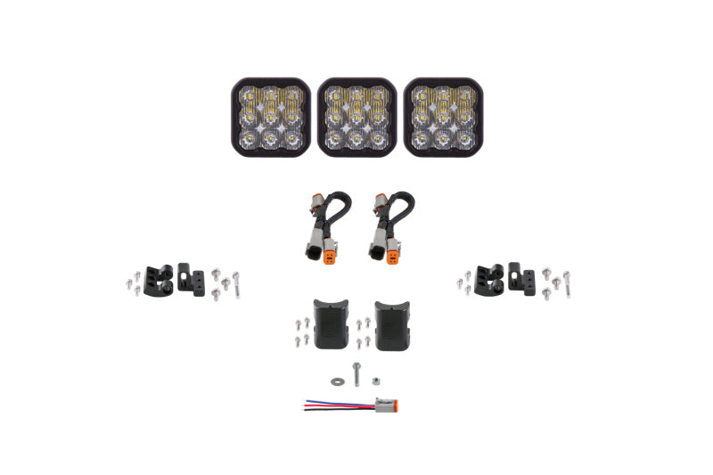 Diode Dynamics SS5 Sport Universal CrossLink 3-Pod Lightbar - White Driving Light Bars & Cubes Diode Dynamics