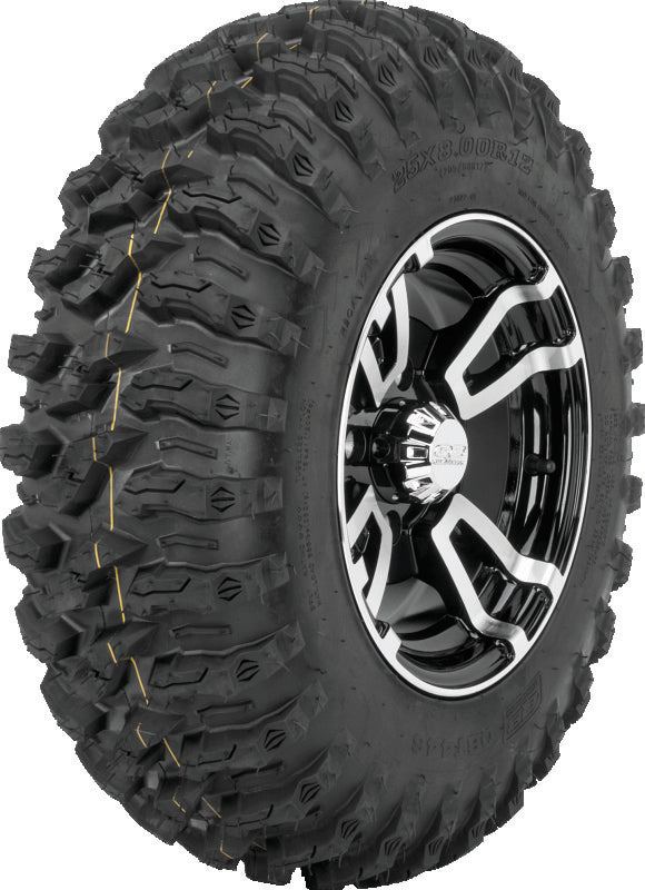 QuadBoss QBT446 Radial Utility Tire - 25x8R12 8Ply Tires - Off Road QuadBoss
