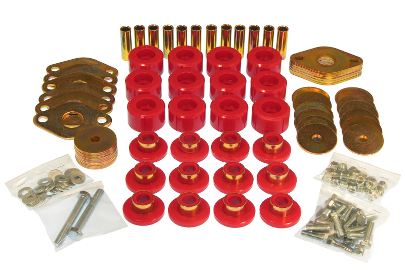 Prothane 07-11 Jeep Wrangler JK 4DR Body Mount Kit - Red Bushing Kits Prothane