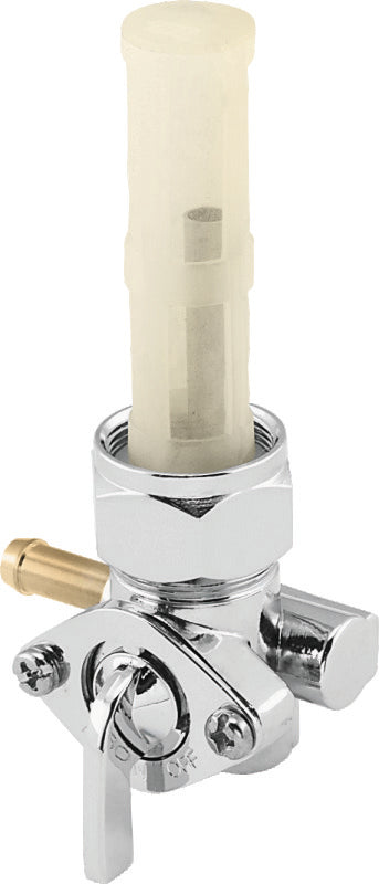 Bikers Choice Chrome 22MM Petcock With Screen Left Outlet Custom Universal Fuel Components Misc Bikers Choice
