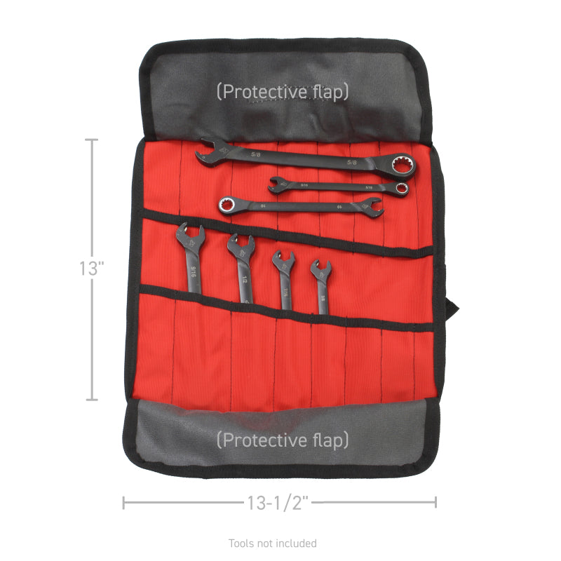 Go Rhino XVenture Gear Tool Wrench Roll - Small (3.5x3.5in. Closed) 12oz Waxed Canvas - Black Cargo Boxes & Bags Go Rhino