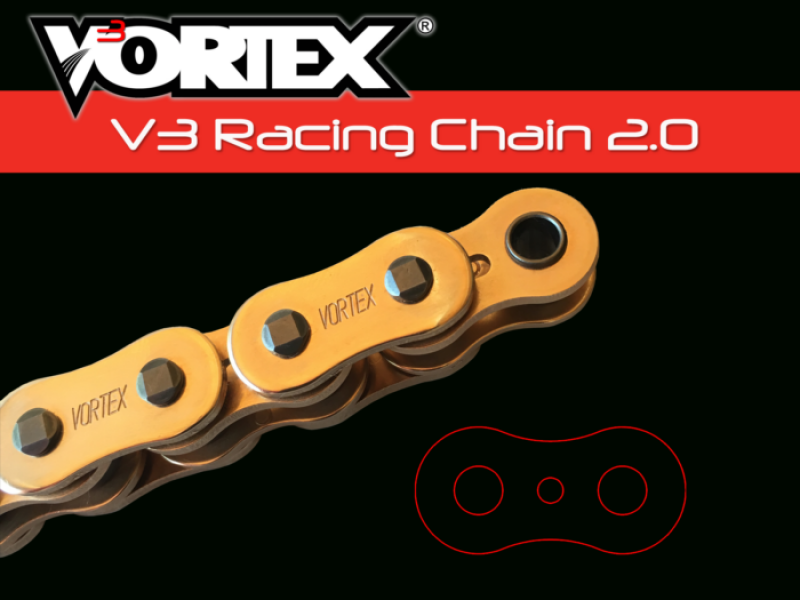 Vortex Racing V3 2.0 Chain 520RX3-120- Gold Chains Vortex Racing