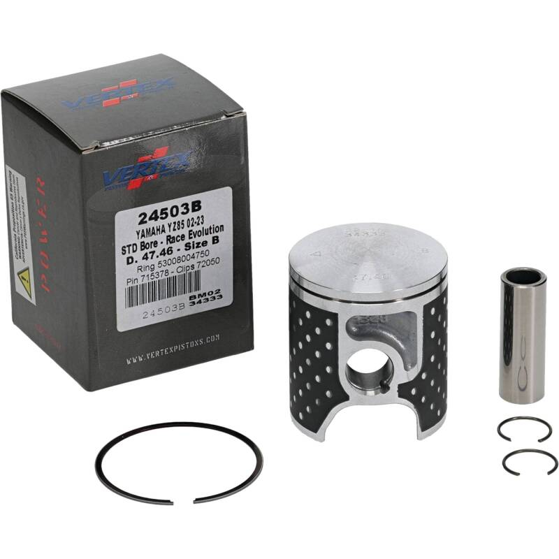 Vertex Piston 02-24 Yamaha YZ 85 85cc Cast Race Evolution Piston Kit Piston Sets - Powersports Vertex Pistons