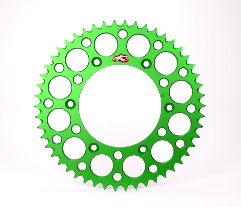 Renthal 98-24 Kawasaki KX 80/85L/85II/100/112 Rear Grooved Sprocket - Green 420-51P Teeth Sprockets Renthal