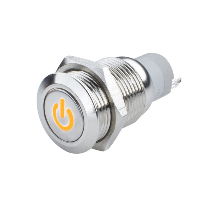 Oracle Pre-Wired Power Symbol Momentary Flush Mount LED Switch - Amber Light Accessories and Wiring ORACLE Lighting
