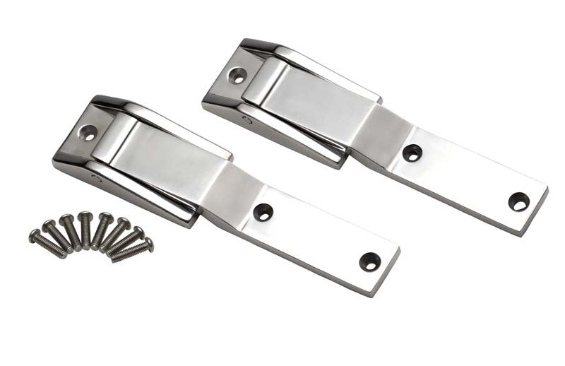 Kentrol 97-04 Jeep Wrangler TJ Tailgate Hinge Pair - Polished Silver Tailgate Accessories Kentrol