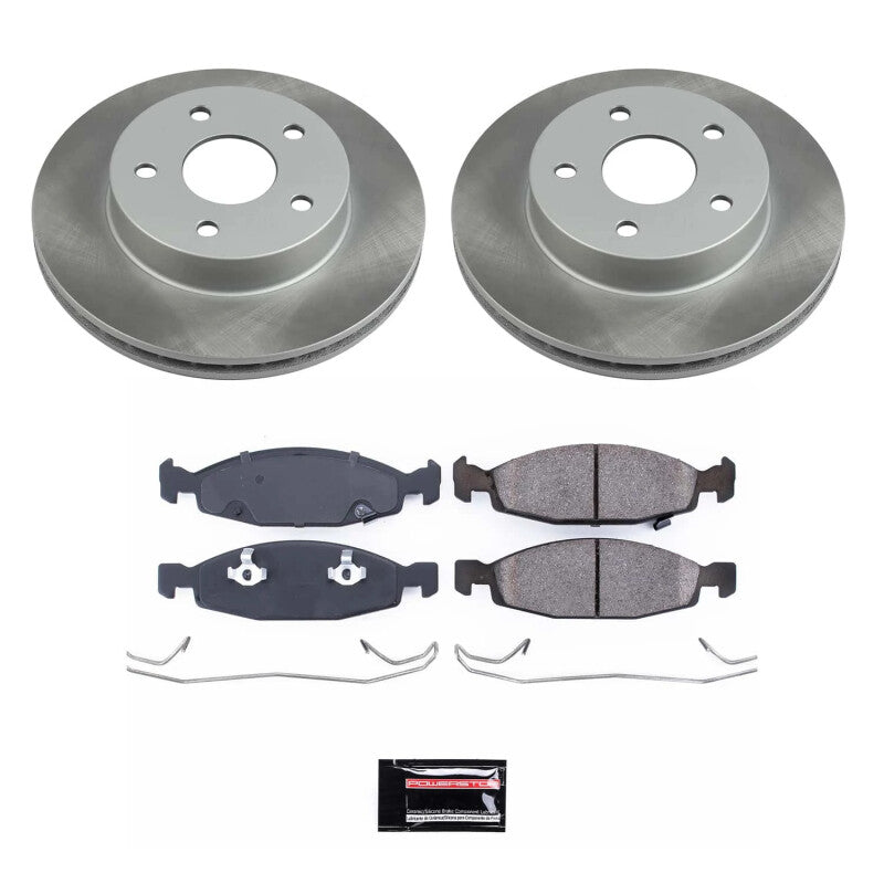 Power Stop 99-02 Jeep Grand Cherokee Front Semi-Coated Rotor Kit Brake Kits - Performance Blank PowerStop