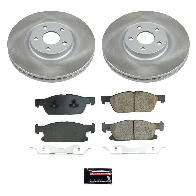 Power Stop 17-20 Lincoln Continental Front Semi-Coated Rotor Kit Brake Kits - Performance Blank PowerStop