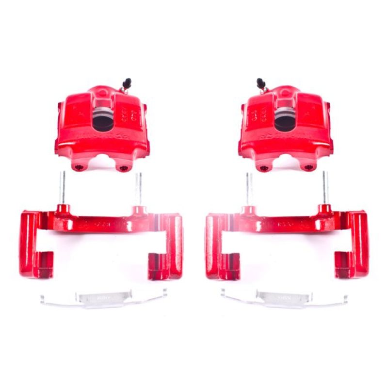 Power Stop 01-05 BMW 320i Front Red Calipers w/Brackets - Pair Brake Calipers - Perf PowerStop