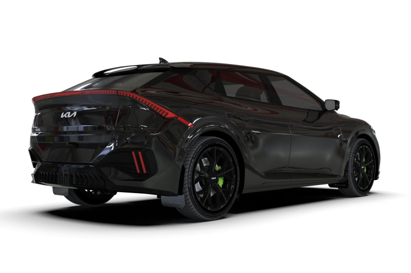 Rally Armor 25-26 Kia EV6 Base Light/GT/GT-Line Black Mud Flap - White Logo Mud Flaps Rally Armor