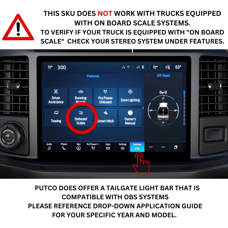 Putco 2024+ Ford F150 w/Factory Halogen Tail Light 60in Blade Tailgate Light Bar Plug-N-Play Light Tailgate Bar Putco