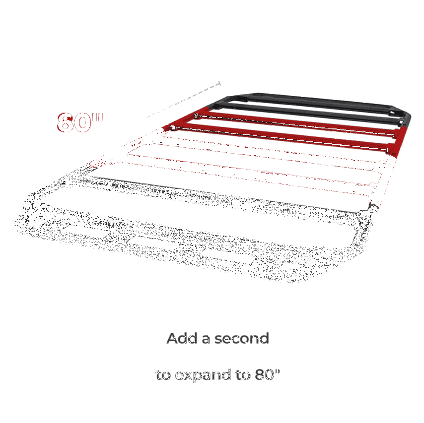 Go Rhino SRM300 20in. Center Rack Extender Leaf - Single Extension - Tex. Blk Roof Baskets Go Rhino