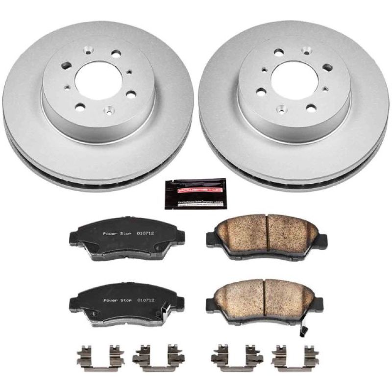 Power Stop 93-95 Honda Civic Front Z17 Evolution Geomet Coated Brake Kit Brake Kits - Performance Blank PowerStop
