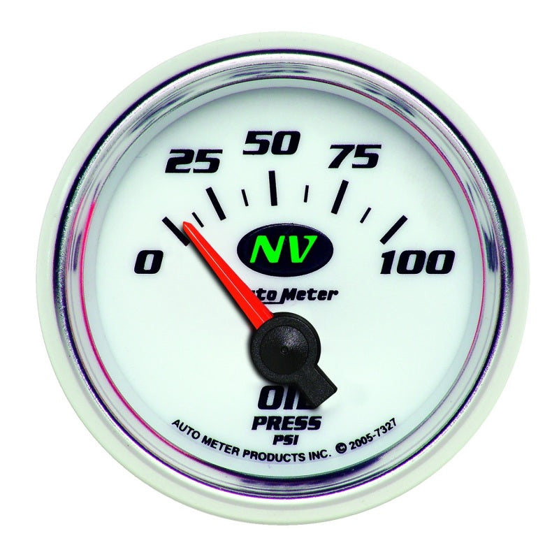 AutoMeter Gauge Oil Pressure 2-1/16in. 100PSI Electric NV Gauges AutoMeter