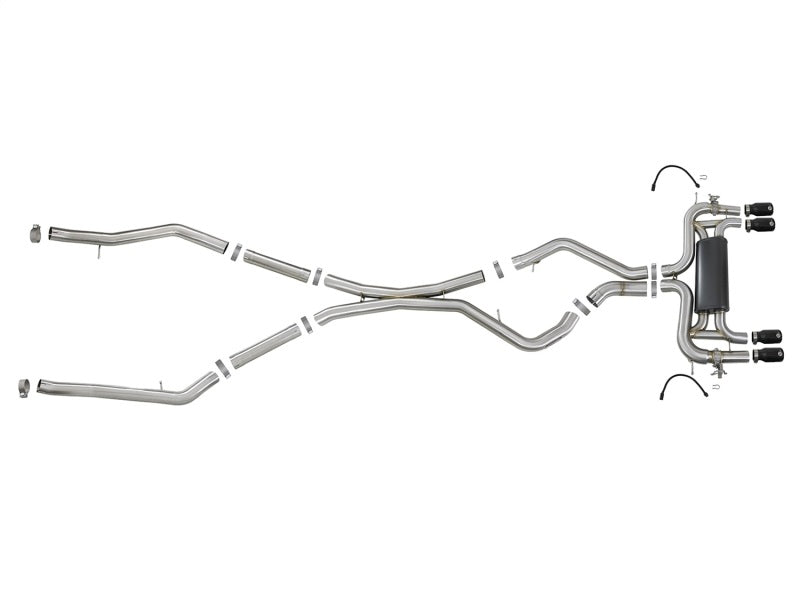 aFe MACH Force-Xp 3.5in. 304 SS C/B Exhaust System 15-18 BMW X5 M (F85) V8-4.4L (tt) - Black Tip Catback aFe