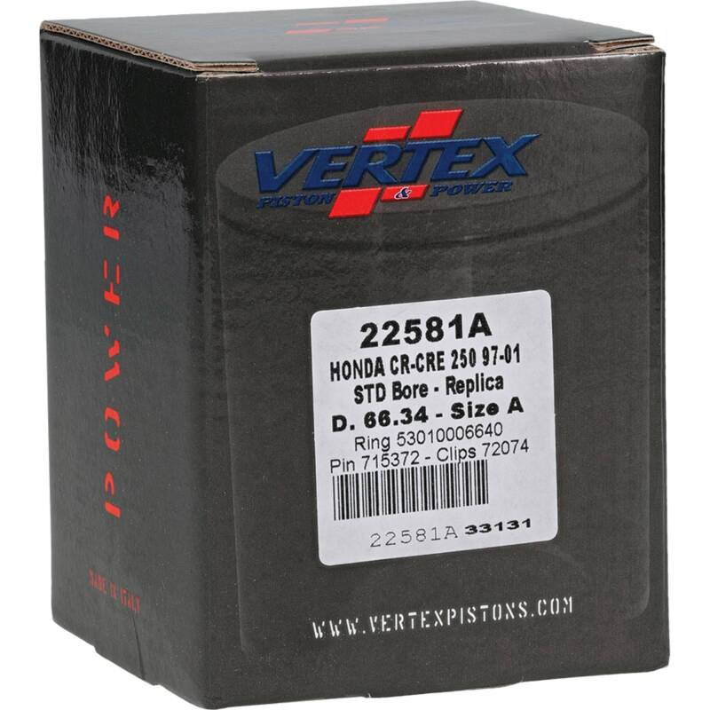 Vertex Piston 97-01 Honda CR 250 R 250cc Cast Replica Piston Kit Piston Sets - Powersports Vertex Pistons