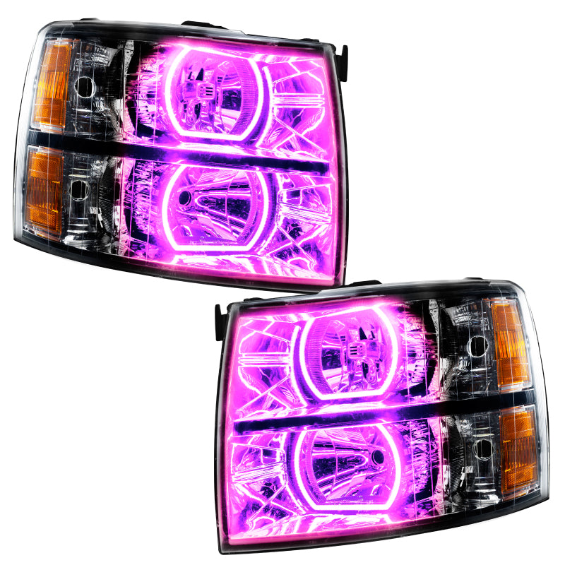 Oracle 07-13 Chevrolet Silverado SMD HL - Black - Square - ColorSHIFT w/ BC1 Controller Headlights ORACLE Lighting