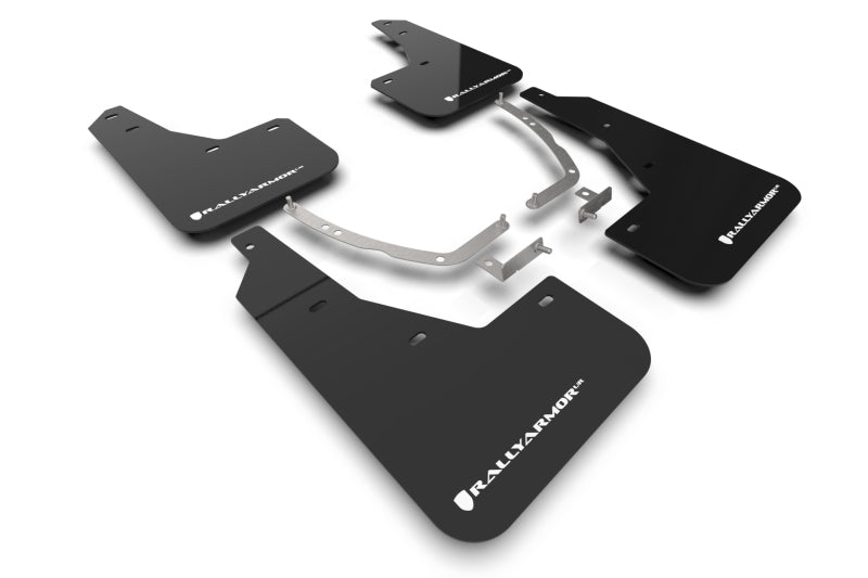 Rally Armor 22-24 Hyundai Ioniq 5 Black Mud Flap w/White Logo Mud Flaps Rally Armor