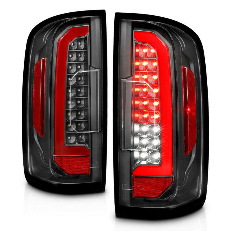 ANZO 15-21 Chevrolet Colorado Full LED Tail Lights w/ Red Lightbar Black Housing Clear Lens Tail Lights ANZO