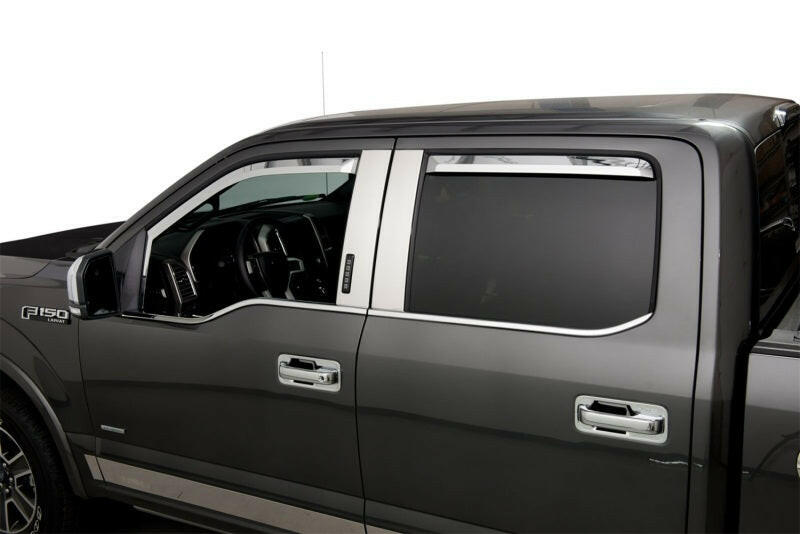 Putco 17-20 Ford SuperDuty - Crew Cab (Set of 4) Element Chrome Window Visors Wind Deflectors Putco